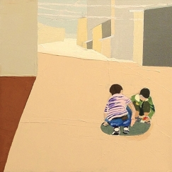 Hutong Kids 2011, Acrylic on canvas, 12" x 12"