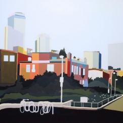 Refuge,Southwest Corridor Park Boston MA 2012, Acrylic on canvas, 60" x 48"